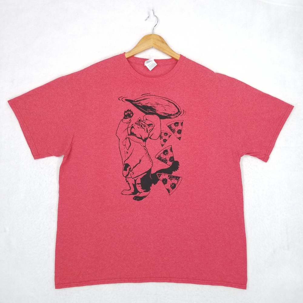 Pizza Cat Chef Pizzeria T-Shirt Delta Pro Weight XL